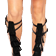 FOOLISH Suede Fringe Knee High Sandals - 